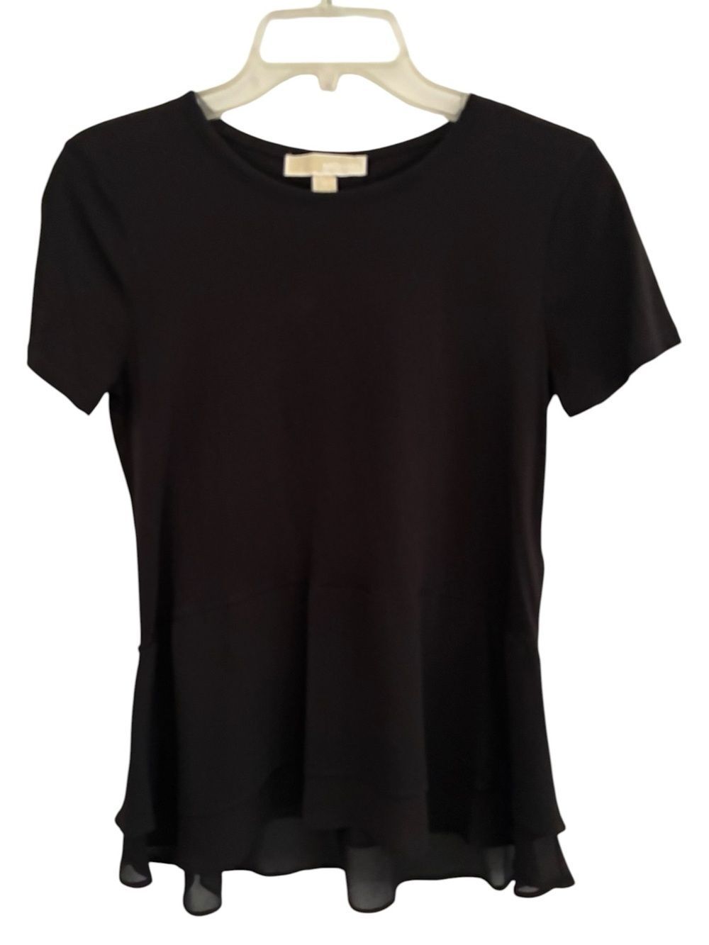 Michael Kors Short-Sleeve Ruffle Hem  Top Woman’s Size M